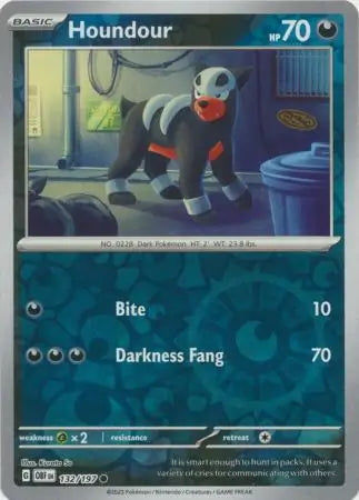 Obsidian Flames Houndour #132/197 reverse holo